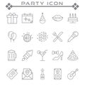 Set of party Related Vector Line Icons. Royalty Free Stock Photo