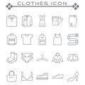 Set of clothes Related Vector Line Icons. Royalty Free Stock Photo