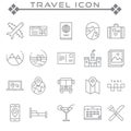 Set of Travel Related Vector Line Icons.