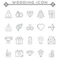 Set of wedding Related Vector Line Icons. Royalty Free Stock Photo