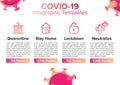Infographic templates of coronavirus in red vector with data diagram text icon for presentation or others design you need Royalty Free Stock Photo