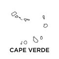 Cape Verde map icon vector