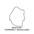 Eswatini Formerly Swaziland map icon vector trendy