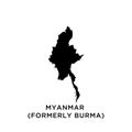 Myanmar Formerly Burma map icon vector trendy