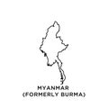 Myanmar Formerly Burma map icon vector trendy