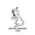 United Kingdom UK map icon vector trendy Royalty Free Stock Photo