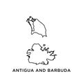 Antigua and Barbuda map icon vector trendy