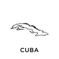 Cuba map icon vector trendy Royalty Free Stock Photo