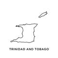 Trinidad and Tobago map icon vector trendy