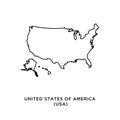 United States of America USA map icon vector trendy Royalty Free Stock Photo