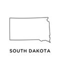 South Dakota map icon vector trendy