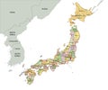 Japan - Highly detailed editable political map with labeling. Royalty Free Stock Photo