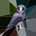Geometric illustration of a Vitrez-style owl. Royalty Free Stock Photo