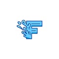 Letter f Water Splash Logo