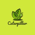 Caterpillar Leaf Nature Ecology Illustration Vector Logo Royalty Free Stock Photo