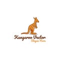 Kangaroo Animal Wildlife Illustration Vector Logo Royalty Free Stock Photo