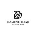 Letter DV Line Abstract Modern Business Logo Royalty Free Stock Photo