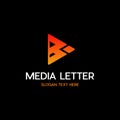 Letter B Media Play Arrow Business Logo