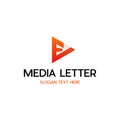 Letter E Arrow Media Play Modern Abstract Logo