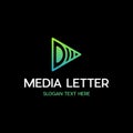 Letter D Play Arrow Modern Business Media Logo