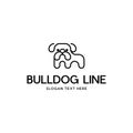 Bulldog Animal Line Abstract Illustration Vector Logo
