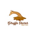 Head Giraffe Animal Wildlife Illustration Vector Design Logo