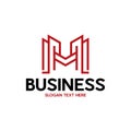 Letter M Building Commercial Abstract Line Modern Monogram Business Logo Royalty Free Stock Photo