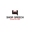 Store Chat Speech Modern Business Technology Logo
