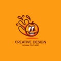 Orange Fruit Mascot Cartoon Illustration Vector Logo Royalty Free Stock Photo