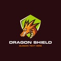 Dragon Shield Animal Legend Illustration Vector Logo Royalty Free Stock Photo