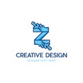 Z Water Splash Nature Ecology Modern Business Logo