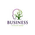 Head Tree Silhouette Ecology Modern Business Environment Logo