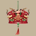 Chinese double Ox sachet bunting