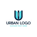 Letter U City Modern Abstract Business Creative Logo Royalty Free Stock Photo