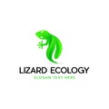 Lizard Leaf Abstract Nature Modern Business Logo