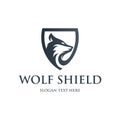 Wolf Shield Animal Wildlife Mascot Creative Illustration Vector Logo