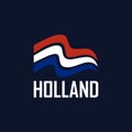 Flag Holland Nationality Ribbon Abstract Modern Logo