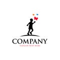 Child Play Person Silhouette Business Vector Logo