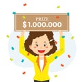 Lucky Girl win Money Prize