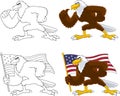 Eagle Bird Cartoon Character. Vector Collection Set Royalty Free Stock Photo