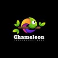 Colorful chameleon logo illustration vector template Royalty Free Stock Photo