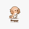 Concept logo design character animal dog with simple mascot