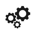 Gears icon flat vector. Settings icon.