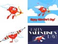 Heart Cupid Cartoon Mascot Character