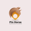 Unicorn logo with a beautiful colorful concept