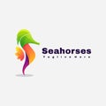 The famous colorful seahorse logo