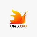 The snail and fire logo made into one part