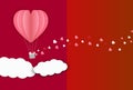 Card Valentine`s day balloon heart love Invitation on vector abstract background Royalty Free Stock Photo