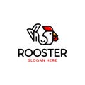 Rooster Line Modern Abstract Illustration Logo