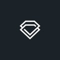 diamond logo line art illustration vector template Royalty Free Stock Photo